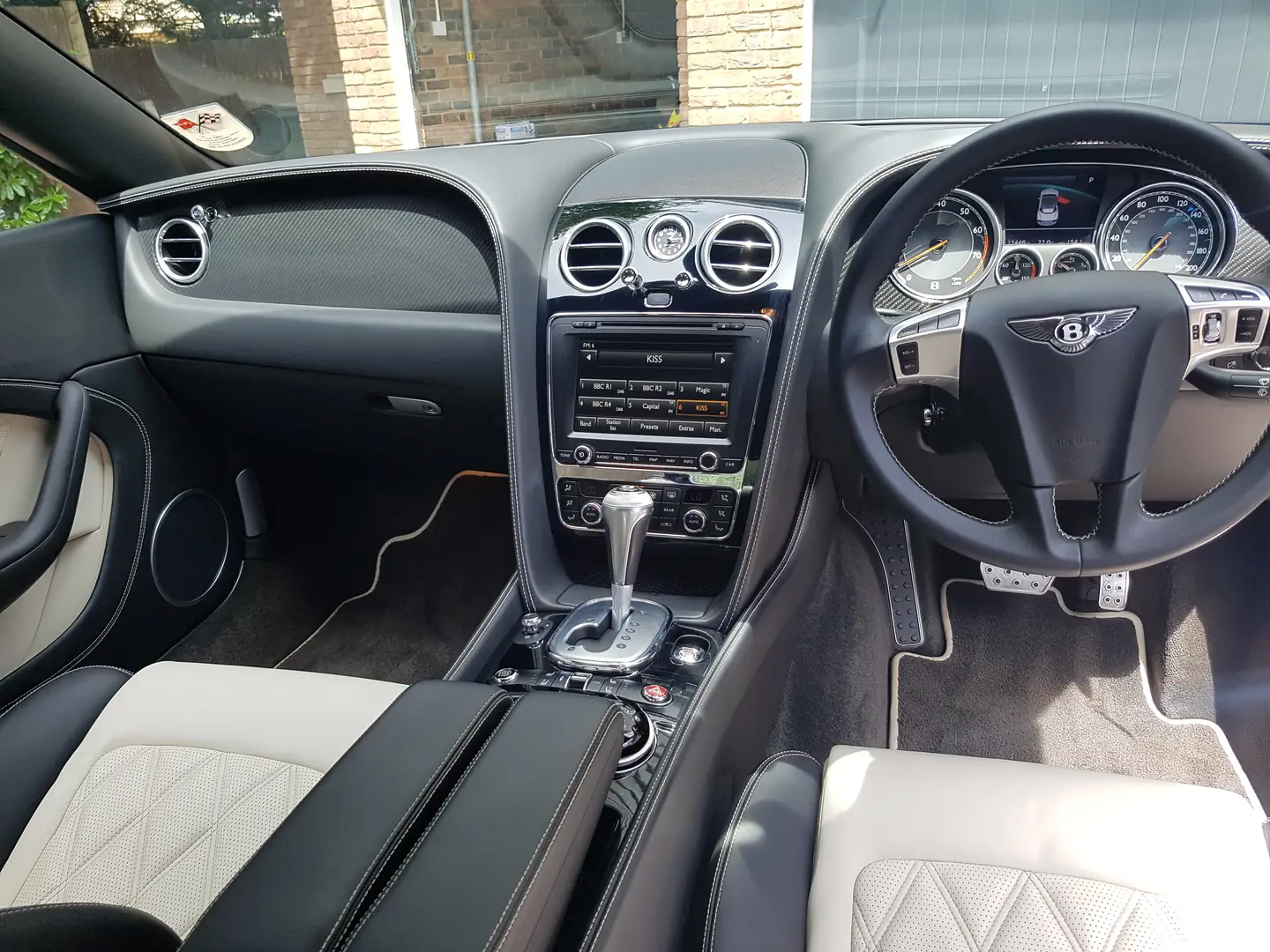 Bentley interior with cream leather seats after cleaning